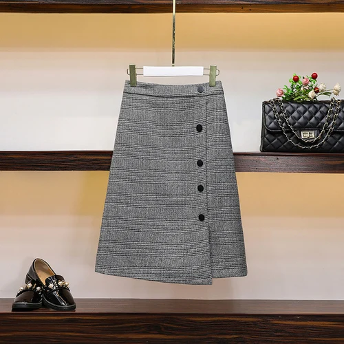 SMTHMA/ осенний Повседневный свитер с геометрическим рисунком размера плюс, костюм с юбкой+ однобортная Женская модная зимняя длинная юбка, комплект