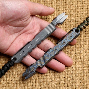 

Portable Multi-function Outdoor EDC Keychain Tool Titanium Alloy Bottle Opener Crowbar