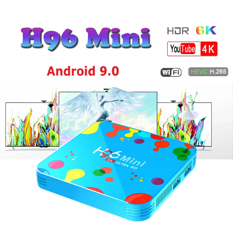 

Smart android tv box 4GB RAM 128GB ROM H96 Mini Allwinner H6 5G WIFI 6K H.265 support iptv Spain for tv set top box H96 boxes