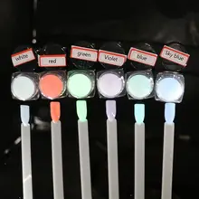 Неон фосфор ультратонкое ночное ФЛУОРЕСЦЕНТНОЕ свечение блеск для ногтей DIY порошок пыль светящийся