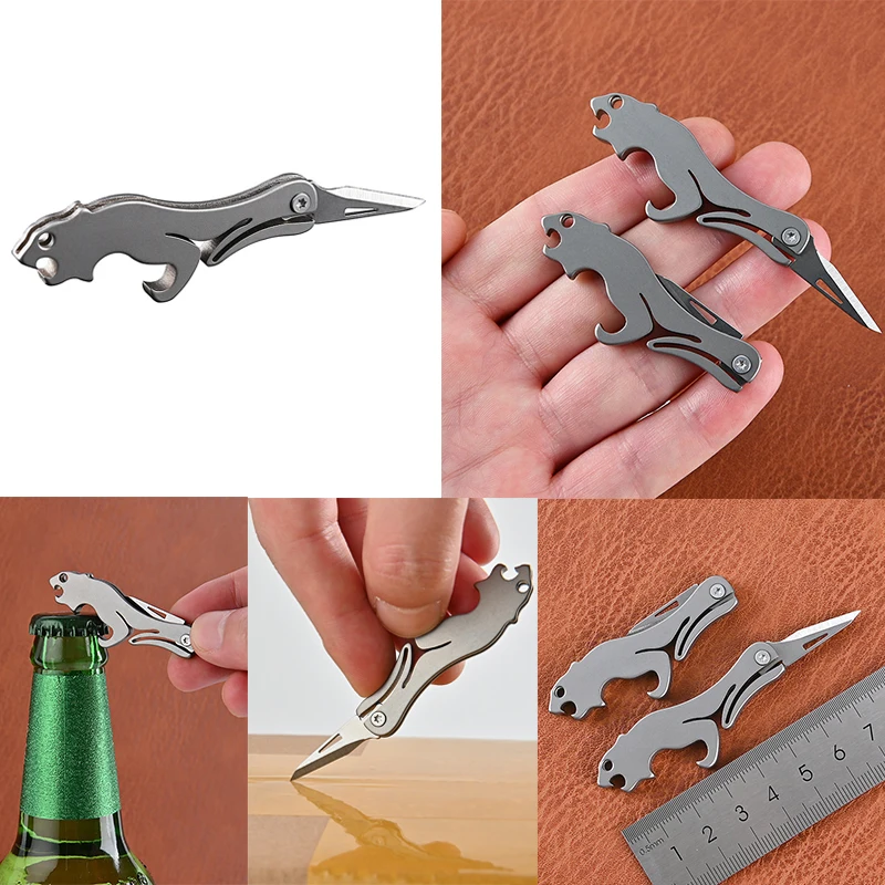 1pc Camping Titanium Alloy Mini EDC Knife Unboxing Mini Pocket Knife Keychain Hanging Outdoor Multi EDC Tools