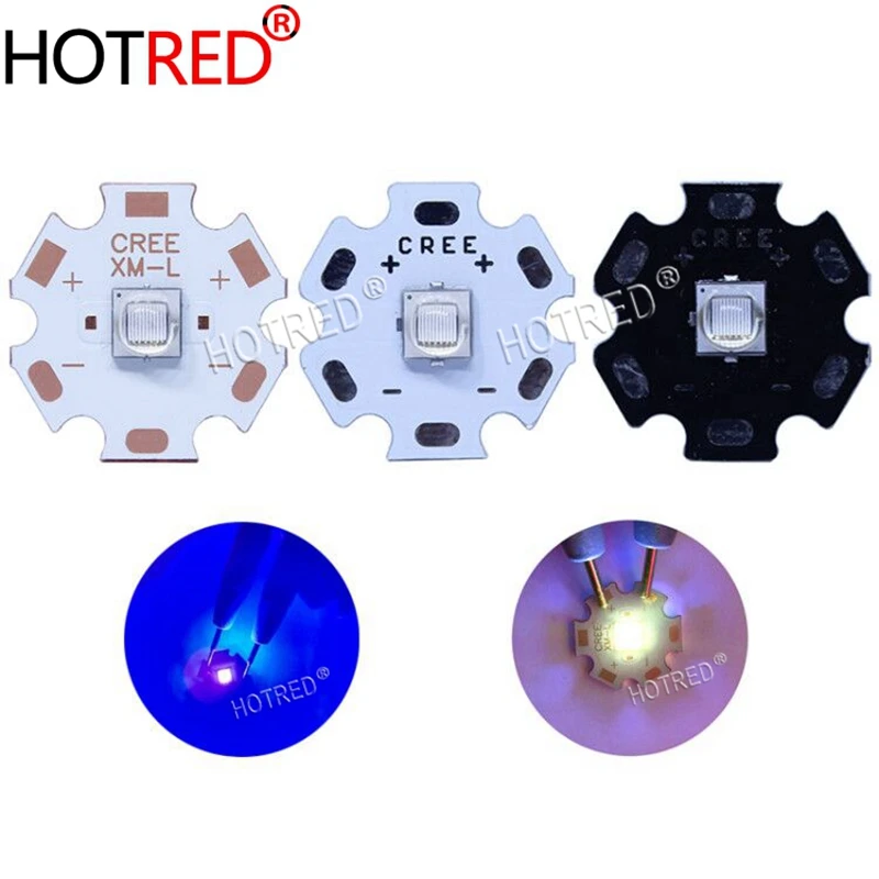 Epileds 5050 XML XML2 T6 10 Вт UV фиолетовый 395nm 400nm 365Nm светодиодный излучатель светильник 3 4 в