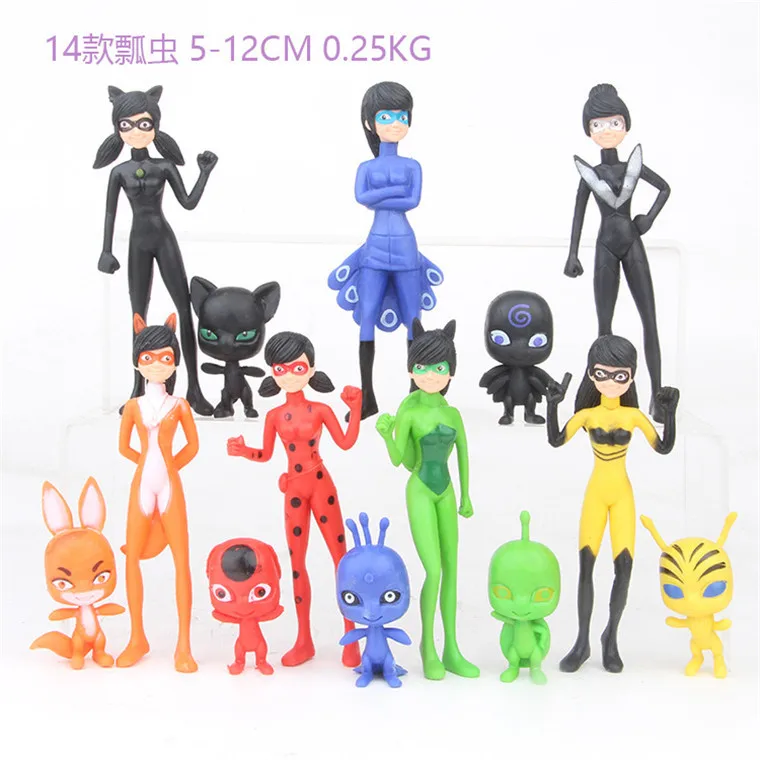 

14pcs/1lot Ladybug 5-12cm Action Figures Toys #n513 Brinquedo Toy Girl Boy Christmas Gift