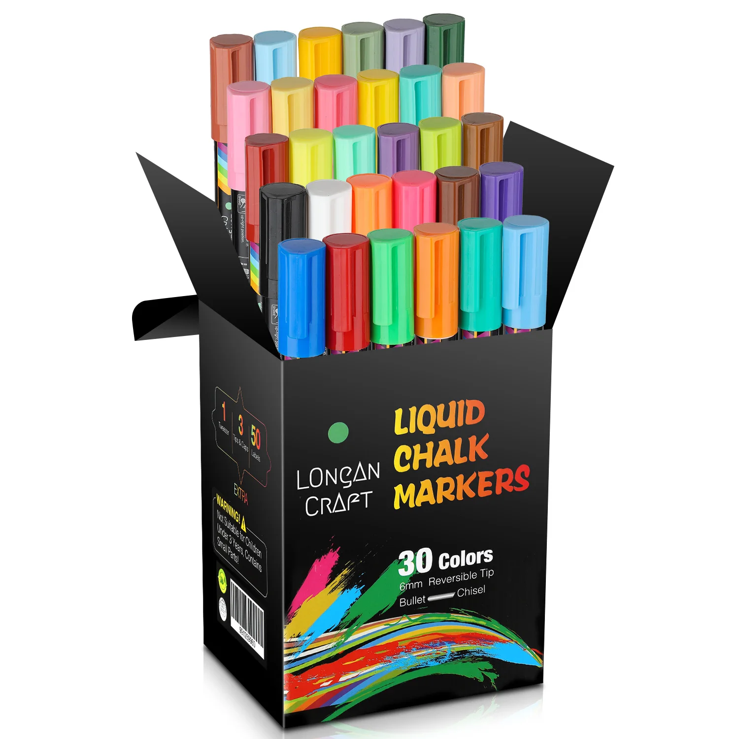 

30 жидкий мел, Меловые маркеры с 50 наклейками для доски 6 мм Реверсивные наконечники маркер для жидкого мела ручка без сухого стирания маркер