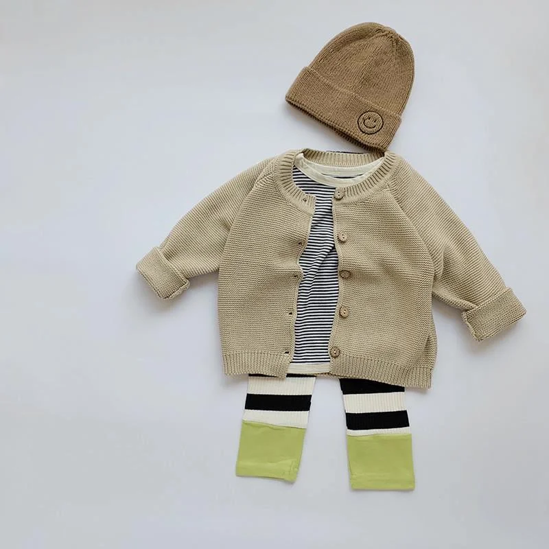 Autumn Baby Boys Girls Knit Sweater Cardigan Long-sleeve Cotton Jacket