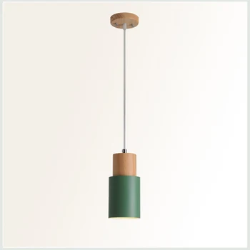

New cafe bar bedroom lamps simple Japanese solid wood dining room decorated with small multi-color chandelier lights