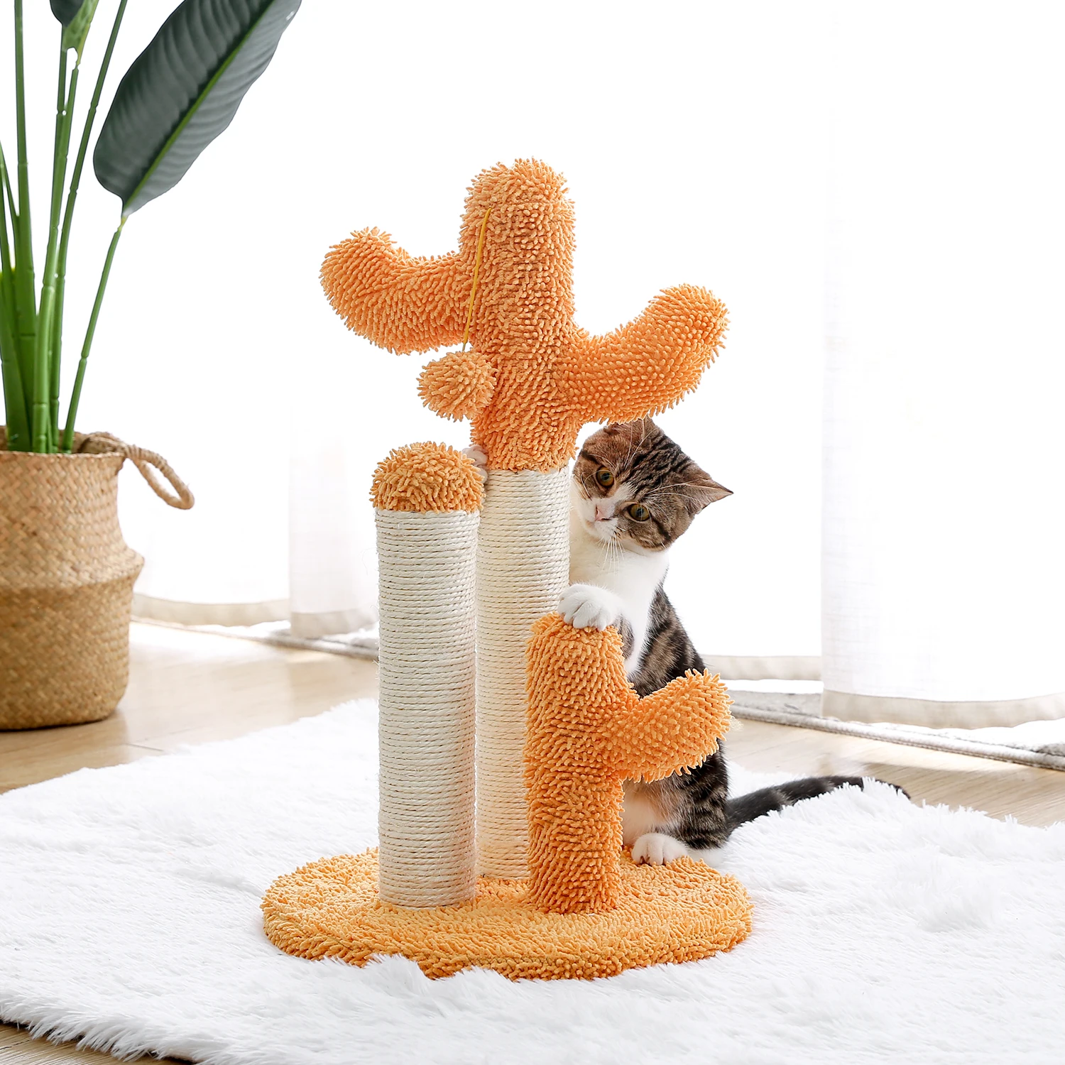 Domestic Delivery Height 238-274cm Pet Cat Tree Condo Scratcher Adjustable Scratching Climbing Tree Cat Toy Protecting Furniture