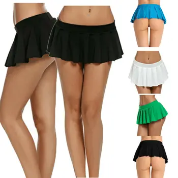 

Women Pleat Skirt Harajuku Casual Style Solid Skirts Mini Japanese Schoolgirl Uniform Lady Stretch High Waist Short Swing Skirts