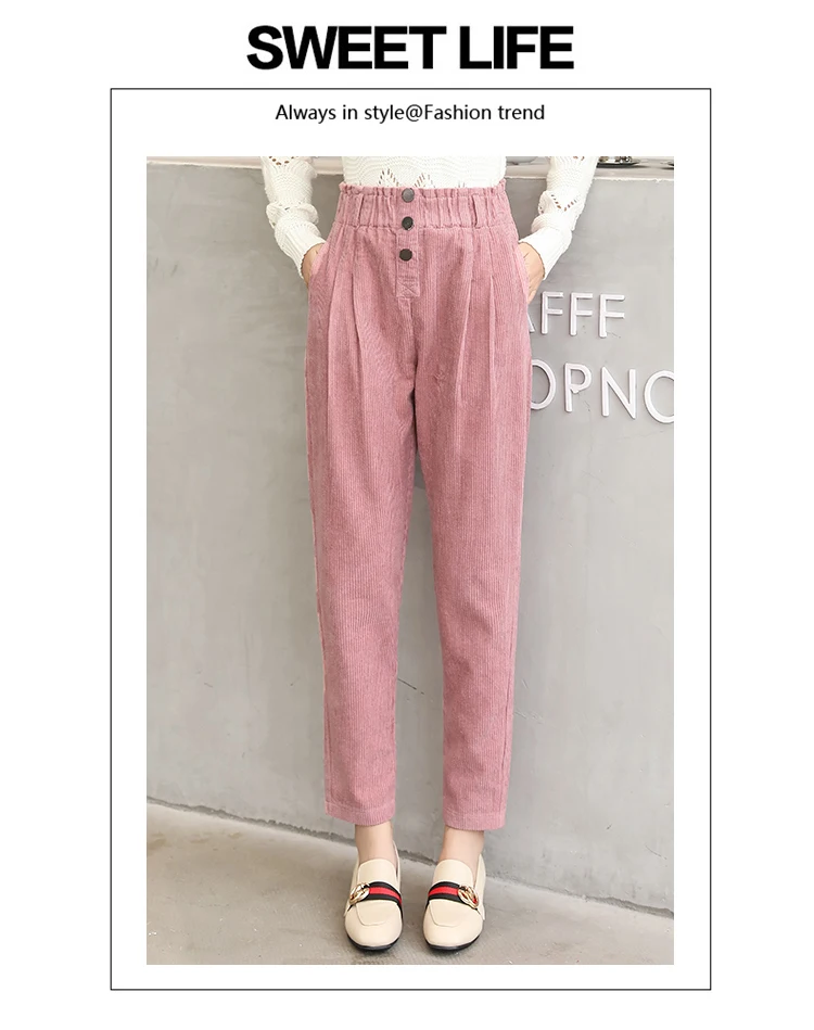 Women Corduroy Pants Vintage Casual Warm Woman Corduroy Trousers Loose Harem Pant S-5XLPlus Size Autumn Winter New Fashion