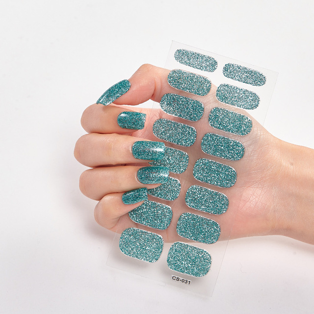 Tips/Sheet Minimalist Design Gradual Change Glitter Series Powder Sequins Self Adhesive Nail Sticker Nails Sticker Designer