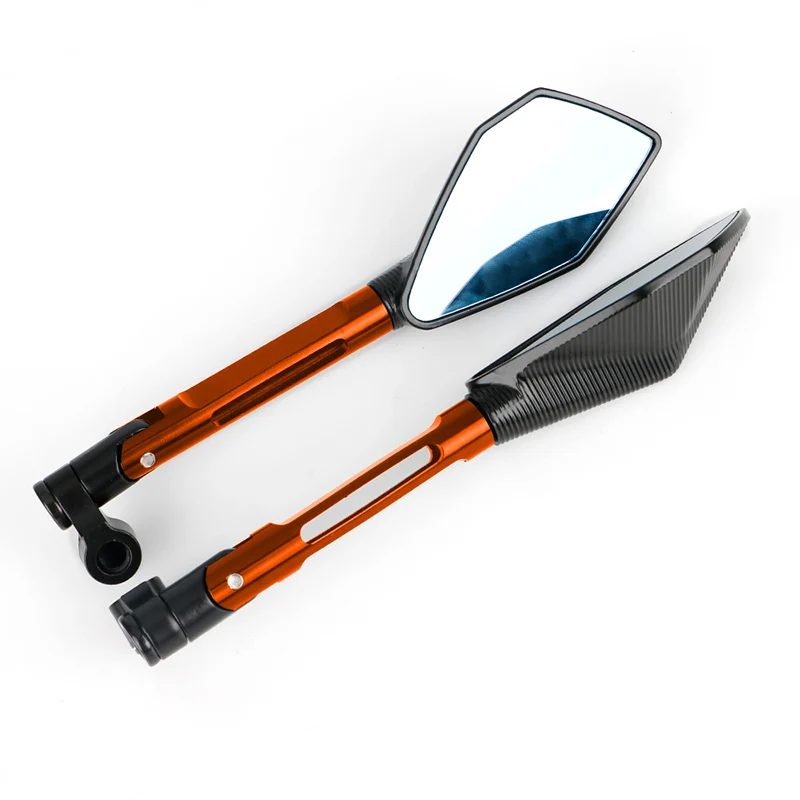 For Kawasaki Z1000 Z 750 ER 6F ER 6N Rear-view Mirrors CNC Aluminum Mount Rearview Mirror Motorcycle Accessories Motorbike Parts - Color: orange