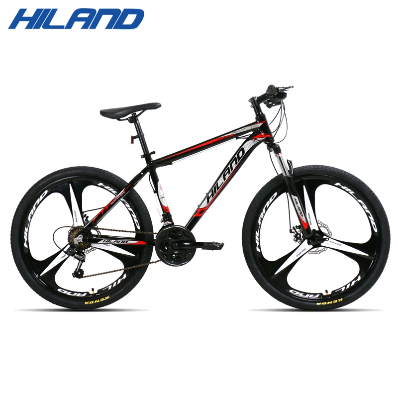 

HILAND 26 Inch Steel Frame MTB 21 Speed bicycle Mountain Bike bicycle with SAIGUAN Shifter and Double Disc Brake