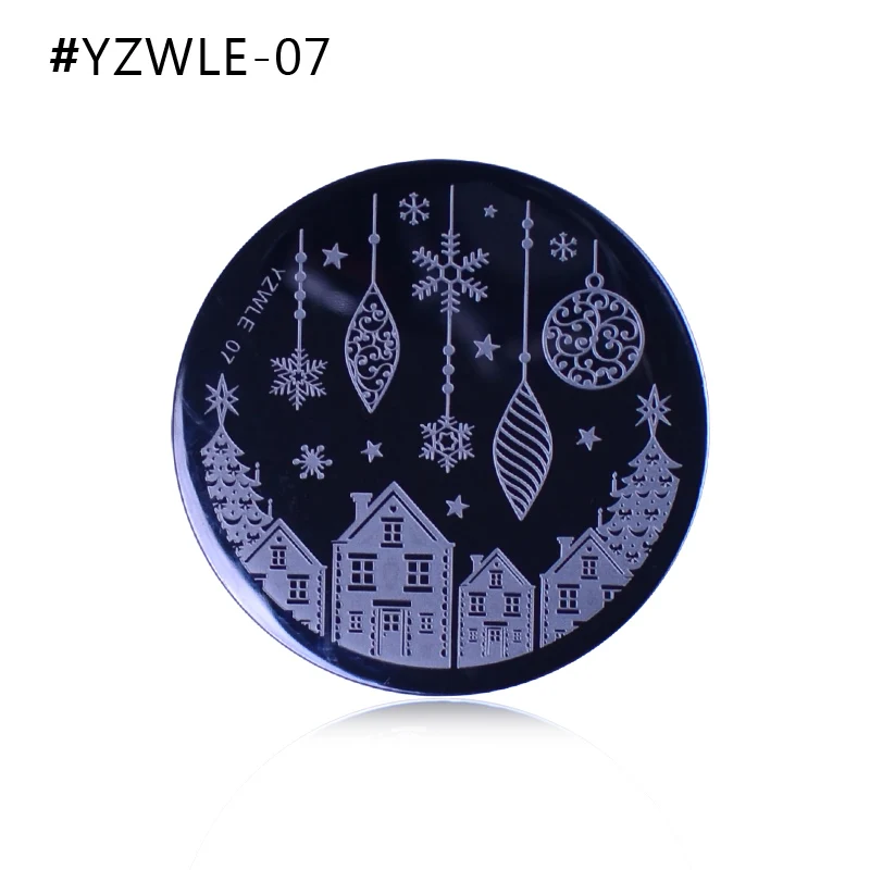 Новые рождественские штамповочные пластины для ногтей штамповка для ногтей изображения для дизайна ногтей 55 мм штампы маникюрные инструменты для шаблонов - Цвет: YZWLE-07