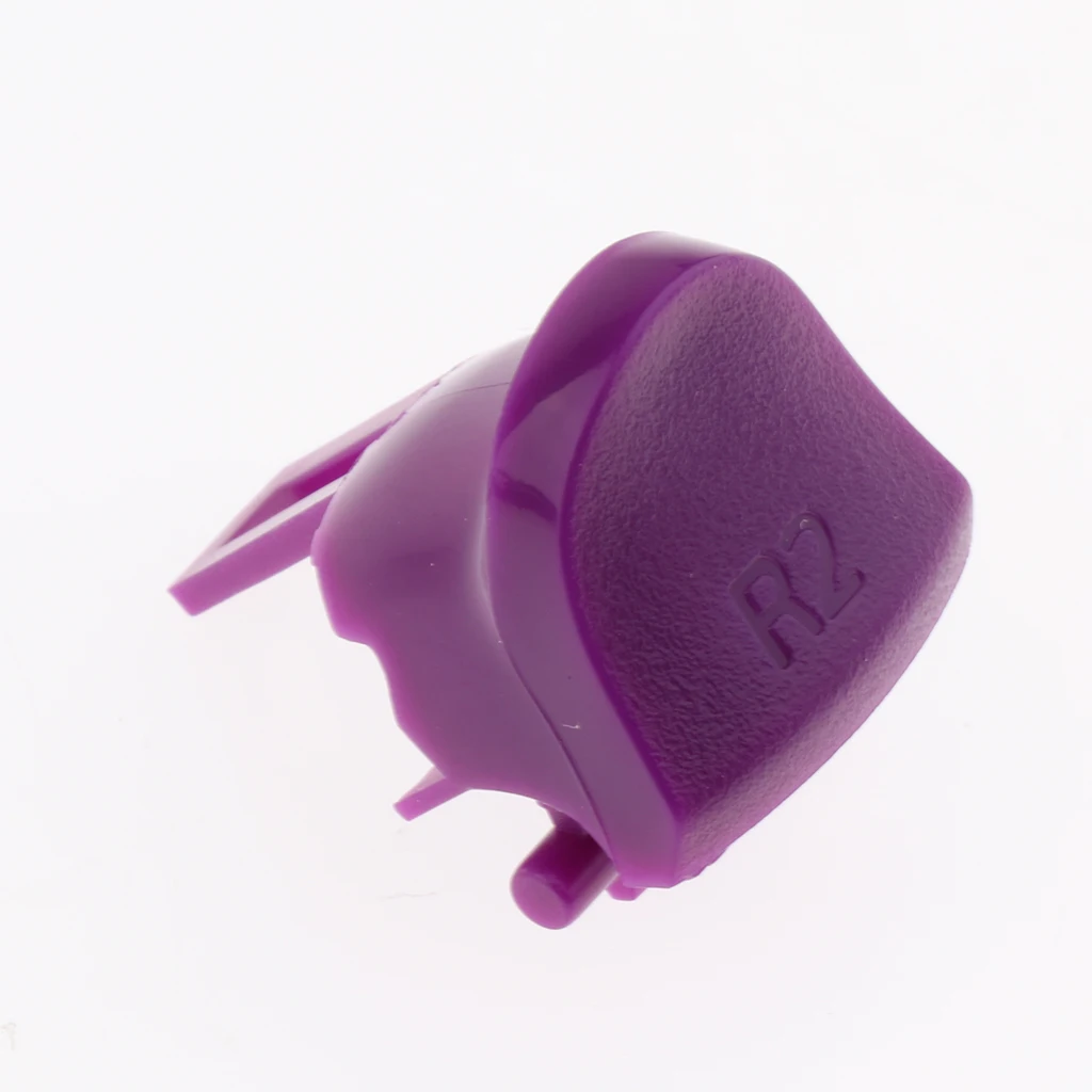 Pack of 2 Touchpad Buttons R1/L1 R2/L2 Repair Kit Trigger Pad Sets for SONY PS4 Slim Controller - Black + Purple