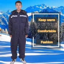 Зимняя рабочая одежда, утепленный комбинезон на талии с молнией, антифриз, холодное, для мужчин и женщин, на открытом воздухе, ТермоЗащита, защитная униформа