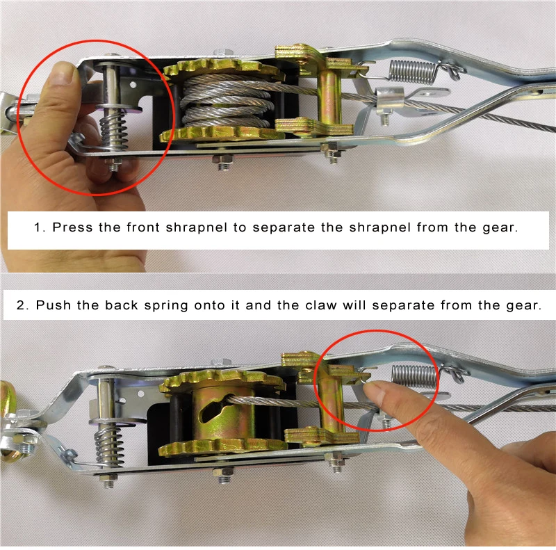 H8178a0b23fcc4665833a40a7183d8d426 1-4 Ton Wire Rope Ratchet Hand Power Puller Tighten Tool Steel Cable Gear Winch Puller Mini Tightener Double Hook Lifting Tools Mallzona