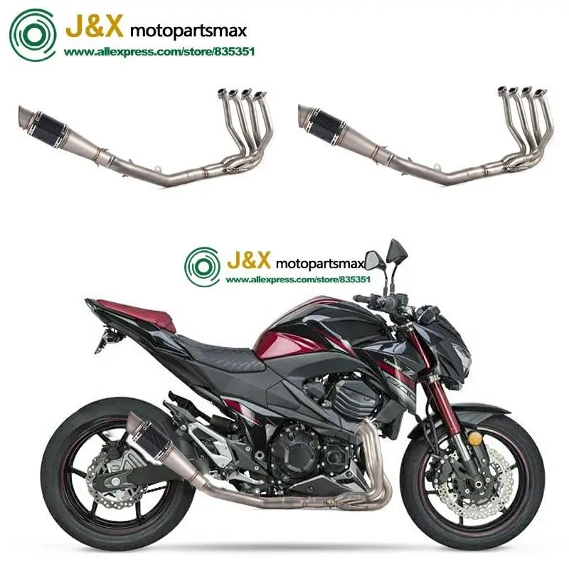 Полная выхлопная система побега без шнуровки для мотоцикла Kawasaki Z800 Модифицированная полная средняя Соединительная труба