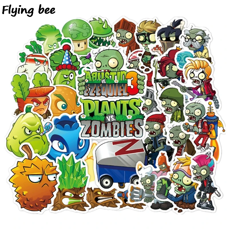

Flyingbee 100pcs Plants Zombies Waterproof Car Sticker PVC scrapbooking Stickers for DIY Luggage Laptop Notebook Sticker X0477