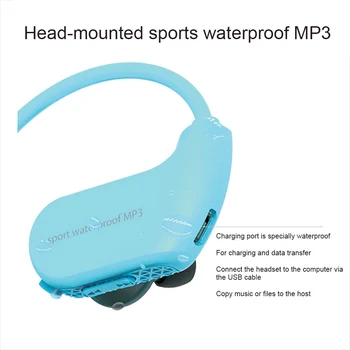 

IPX8 Waterproof Wearable MP3 Player MP3 Earphones for Running Swimming AS99