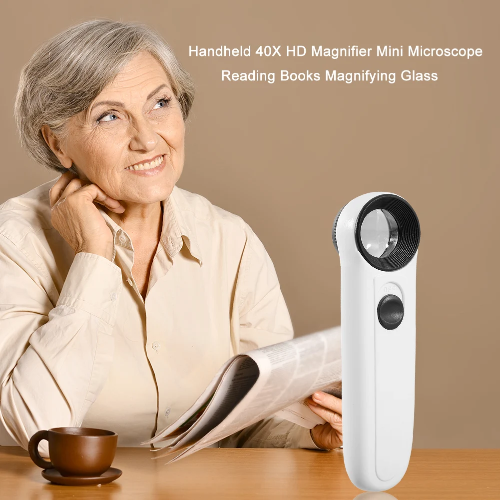 Ручной 40X HD лупа мини микроскоп для чтения книг увеличительное стекло монтажная
