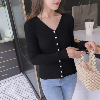 

Pullover Sweaters Ladies Loose Knitwear Women Solid Knitted Sweater 2020 Autumn Winter Fashion Female Red