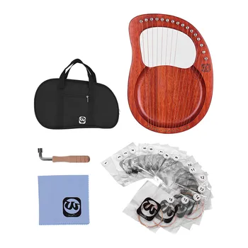 

Walter.t WH16 16-String Wooden Lyre Harp Metal Strings Mahogany Solid Wood String Instrument with Bag Tuning Wrench Strings