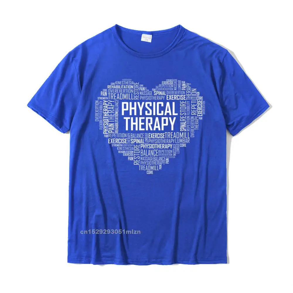 Normal Leisure Short Sleeve Tops Tees Summer/Autumn Round Neck Cotton Men Tshirts Leisure T-Shirt 2021 New Free Shipping PT Physical Therapy T Shirt Heart Gift Therapist Month T-Shirt__3298 blue