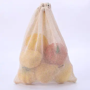 

6pcs/set Drawstring Bag Reusable Washable Storage Drawstring Bags Popular Cotton Fruit And Vegetable With Drawstring Mesh Bags