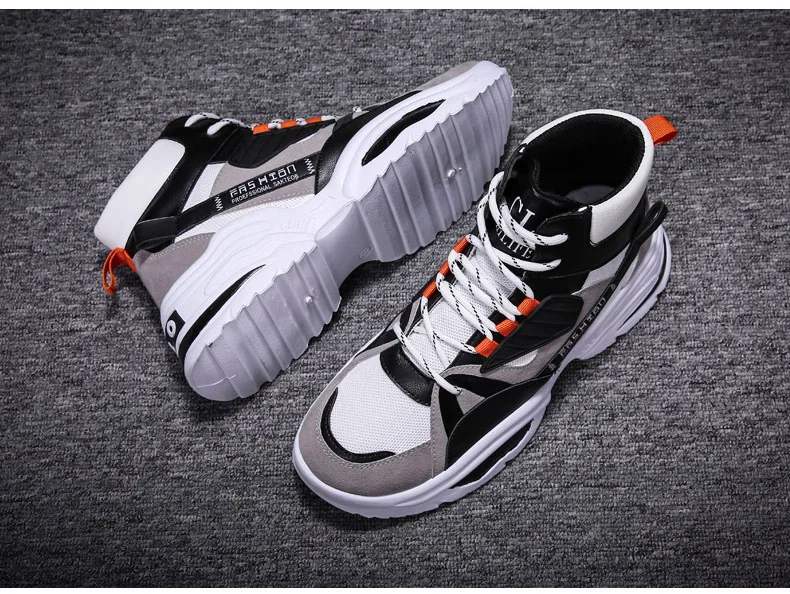 BomKinta High Top Colorful Breathable Trainers Mixed Colors Vulcanized Sneakers Men Letter Decoration Walking Mans Footwear
