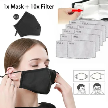 

PM2.5 Breathable MASKS Anti-dust Haze Face Mouth Mask Washable Reusable Anti Air Pollution Face Mask With Respirator & 2Filters