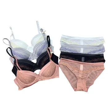 

Sexy Removable Shoulder Strap Bras Set Comfortable Halter Brassiere Suit Underwear Deep V Lace Lingerie For Women