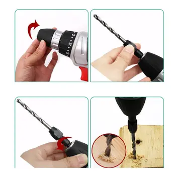 

5 Pcs HSS Quick Change Twist Handle Spiral Drill Bit Set Hex Shank for Steel