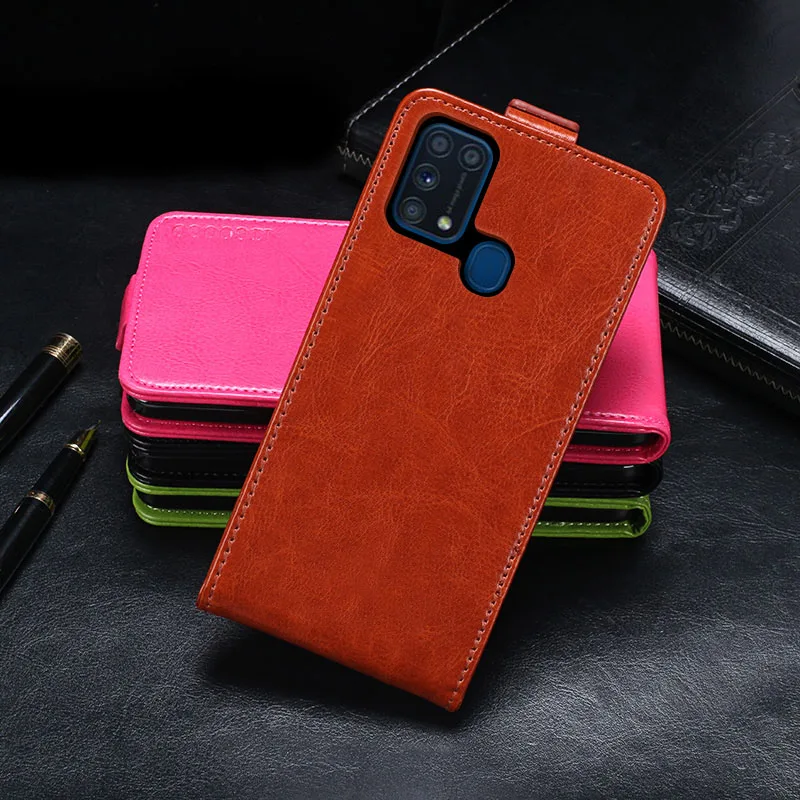IDEWEI For Samsung Galaxy M31 Case Cover Luxury Leather Flip Case For