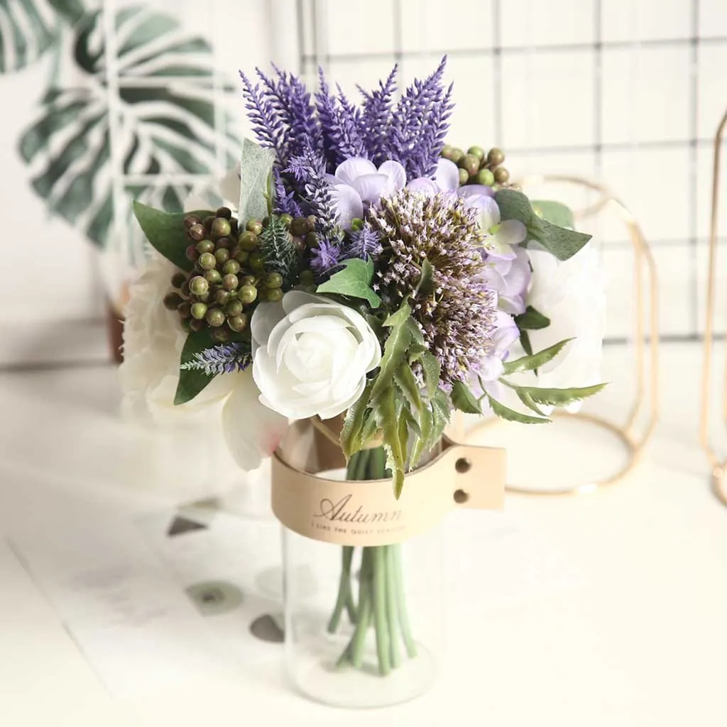 Artificial flower Roses artificial Peony Leaves Mix &amp match Bridal Bouquet Wedding Party decors sztuczne kwiaty drop ship | Дом и сад