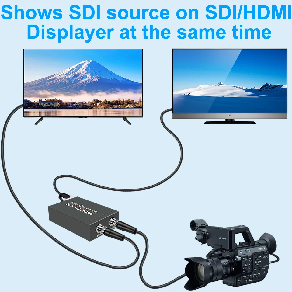 SDI To HDMI To SDI With USB Power 3G HD SD-SDI Video Mini Converter Adapter With Audio For Camera Auto Format