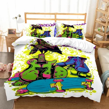 

BEST.WENSD High quality Sweet Cute duvet cover set kids bedroom decor beddings Breathable 3d cute bed cover sets kid Cartoon bed