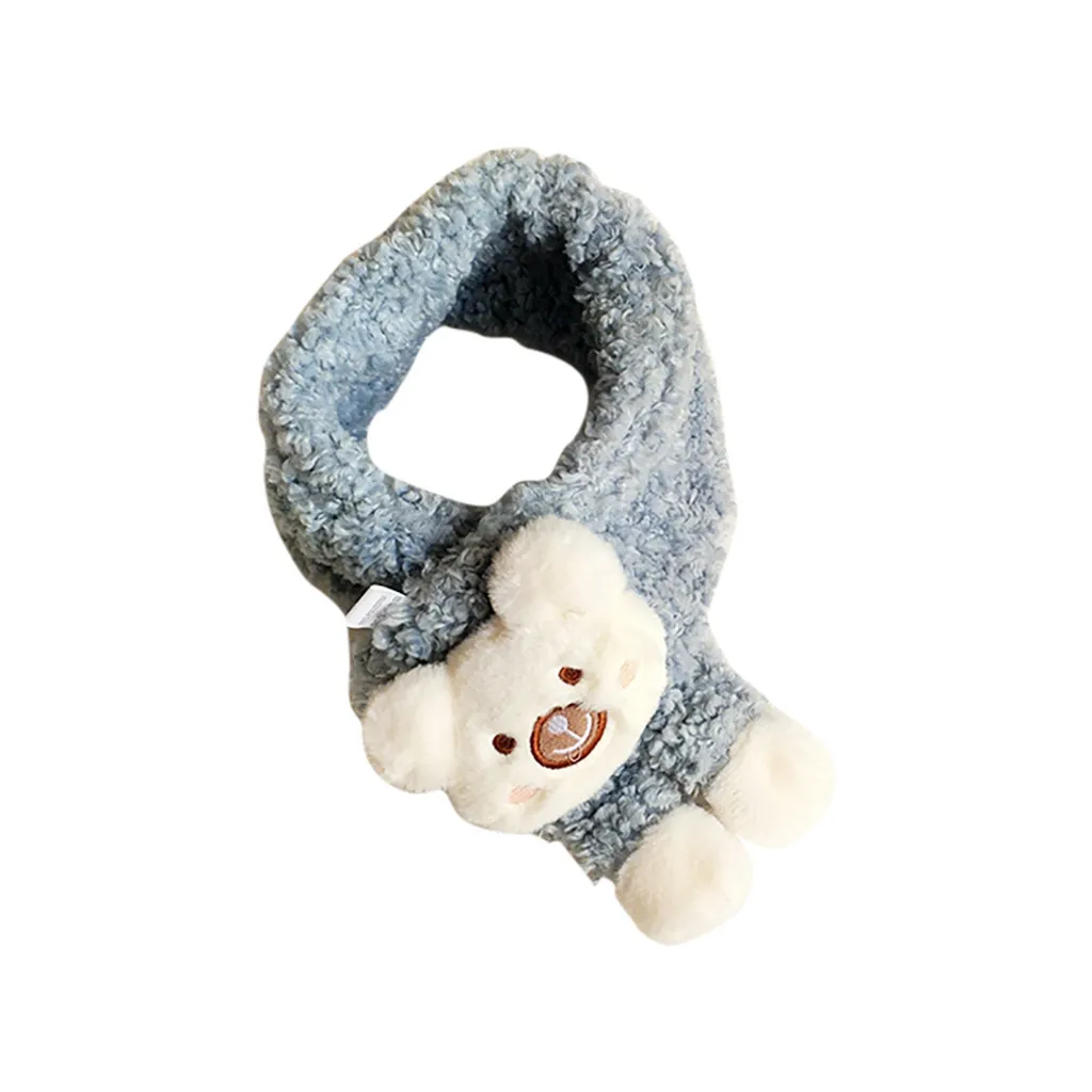 Cute Bear Pattern Scarf Warm Knitted Scarf Lovely New Autumn Winter Boys Girls Baby Patchwork Scarf Warm Knitted Scarves 19Oct07