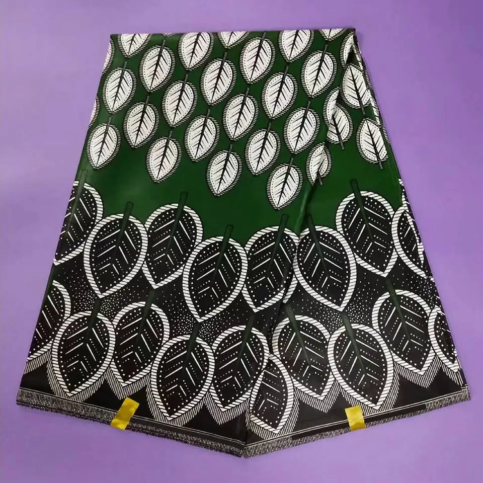 Зеленая хлопковая африканская восковая ткань Африканская вощеная ткань с принтом женские платья лоскутное изделие из хлопчатобумажной ткани 6 ярдов NAW-42