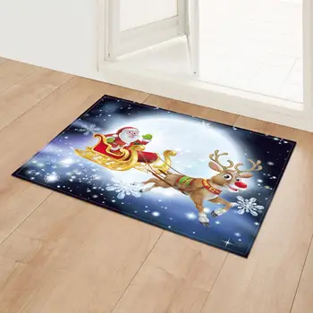 

Merry Christmas Carpet Entrance Floor Mat Shoe Cabinet Mats Bedroom Kitchen Rug Home Decoration Xmas Tree Santa Claus Doormat