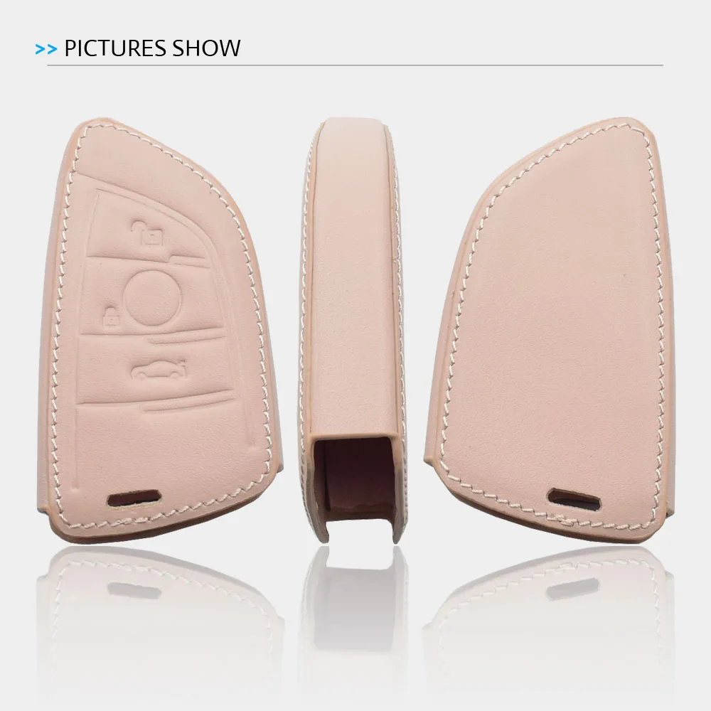 Leather Car Key Case For BMW E90 E60 E70 E87 1 3 5 6 Series M3 M5 X1 X5 X6 Z4 Keychain Holder Protector Cover Bag Auto Accessory Key Case Cover Key Case Keychain Holder