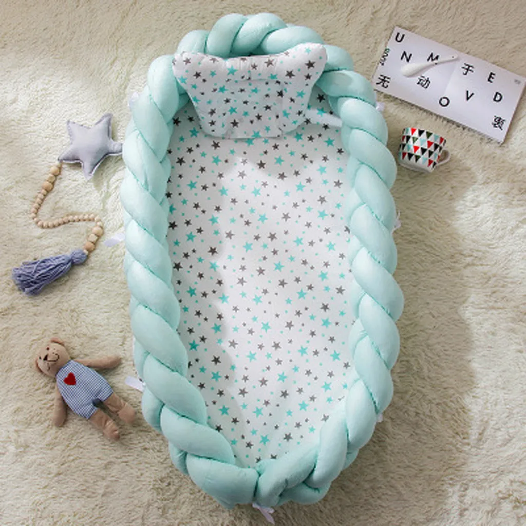 Новорожденный ребенок вязать портативный Съемный и моющийся кроватки путешествия кровать гнездо кровать кроватка