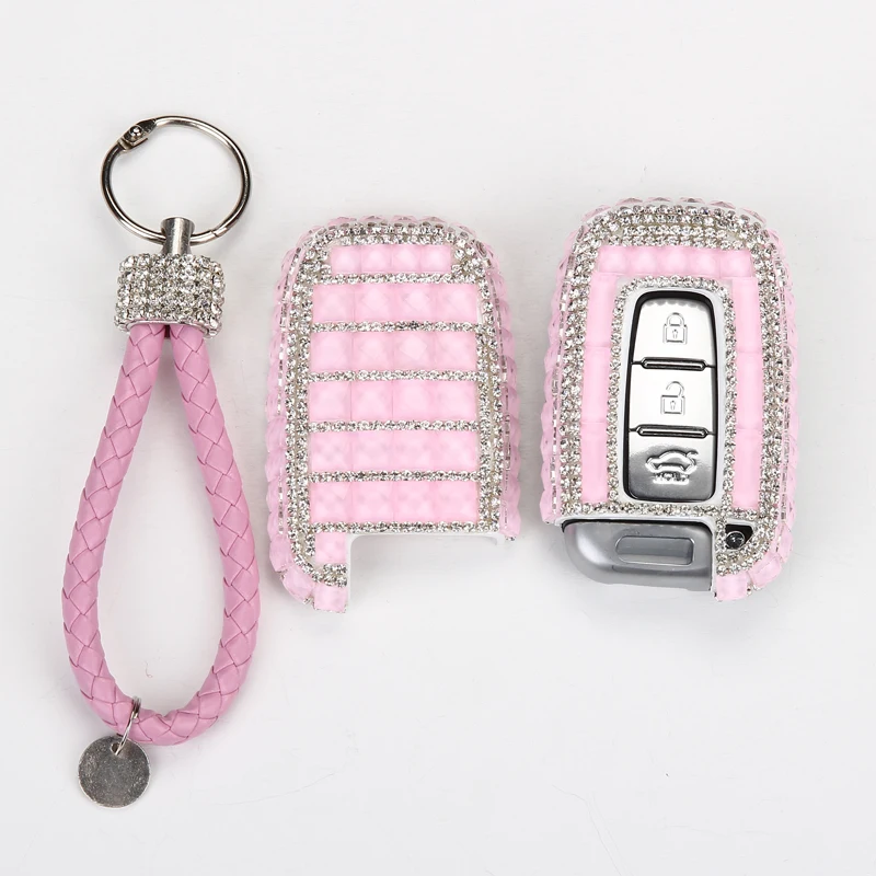 Чехол для автомобильного ключа роскошный чехол с белыми бриллиантами KIA Rio Sportage K2