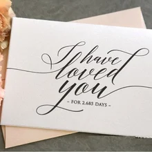 Свадебная открытка на заказ для вашей невесты или жениха, я люблю вас# дней, открытка для любви, идеальная Подарочная открытка на день Святого Валентина