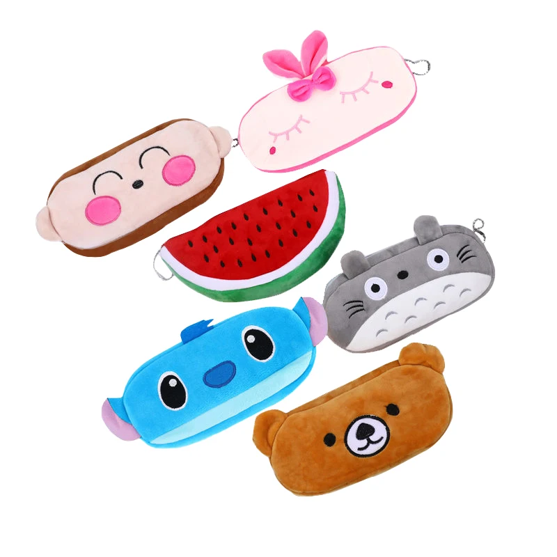 Мягкий плюшевый чехол-карандаш с милым рисунком из мультфильма, чехол для ручек, школьные канцелярские принадлежности, принадлежности для студентов, 04819
