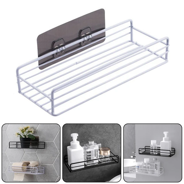 Bathroom Shelf Black Stainless Steel Shelves  Bathroom Shelf Adhesive  Shower - Bathroom Shelves - Aliexpress