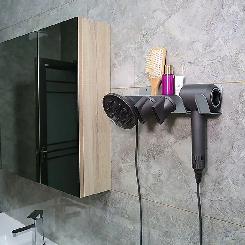 Bubm для Dyson сверхзвуковой фен настенный держатель, алюминиевый сплав вешалка кронштейн для Dyson фен, диффузор и два Noz