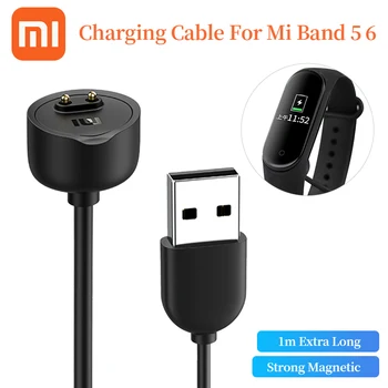Original Xiaomi Mi Band 6 5 Charger Magnetic Charger for Mi Band 5  Usb Fast Charging Cable Adapter Wire 1M Smart AccessoriesNFC 1