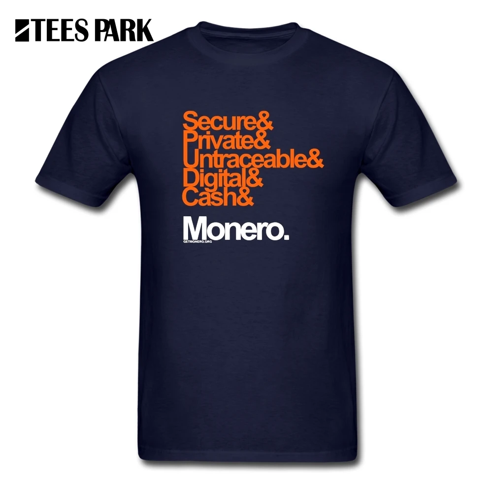 Funny Monero Secure Private Untraceable T Shirt Man Clothint Cryptocurrency Cotton Short Sleeve T-Shirt Simple Male Tees | Мужская