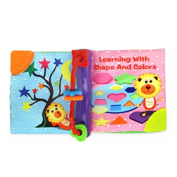 

Non Toxic Book Teether Infant Baby Rattles Toddler Gift Colorful Tactile Educational Toy Activity Crinkle Soft Cloth Sensory