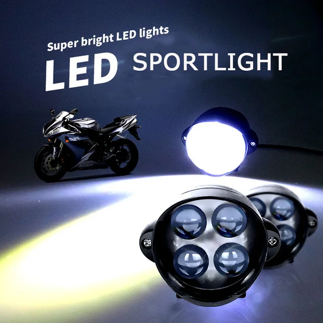 US $9.13 Headlight Motorcycle Front Light Motorbike Lamp Head Light Spotlight External Waterproof Super Brig